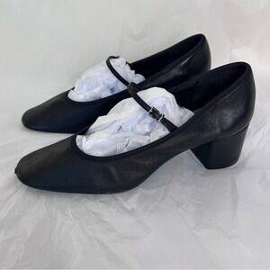 Zara Black Soft Square-Toe Mary Jane Heels — Y2K Balletcore Block Heels, Size 42